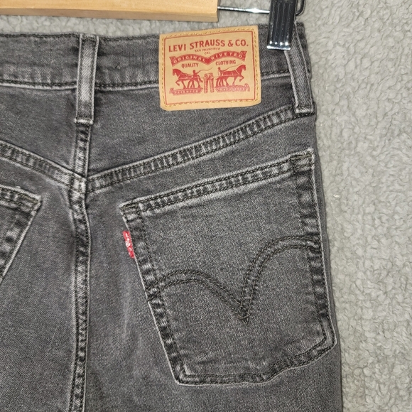 Levi's Jeans Womens 25 Black Wedgie Skinny High Waist Stretch American Denim - Picture 5 of 8